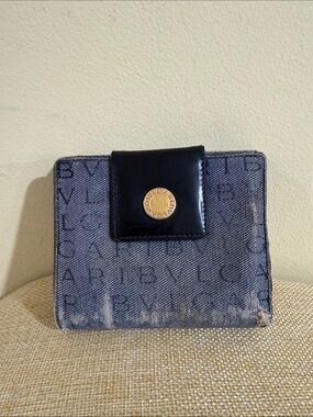BVLGARI Monogram Canvas Wallet with countless Credit cards holder BVLGARI Unisex